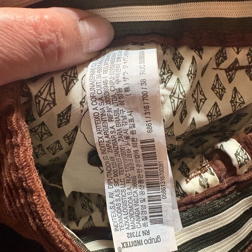 Zara Brown Corduroy Men’s Pants - Picture 4 of 9